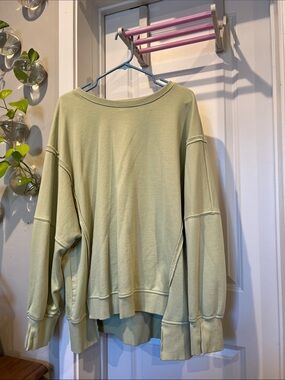 Light Sage Green Oversized Pullover Sweatshirt